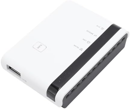 Wireless Print Server for Sharing USB Printers, 10/100Mbps LAN Bridge Sharing Wired Wireless Standalone Modes USB 2.0 Print Server Plug and Play (US)