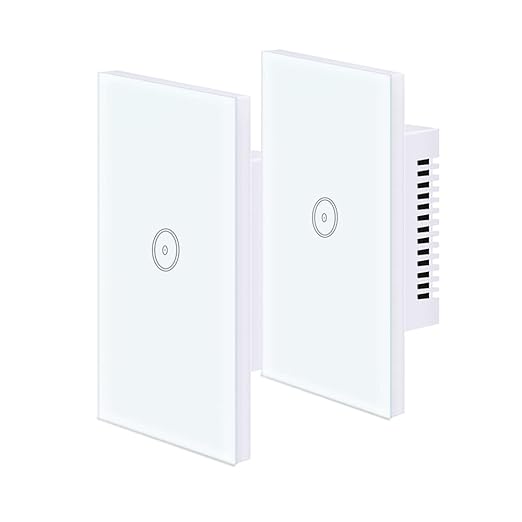 Jinvoo WiFi Wall Light Touch Panel Switch, 1 Way, Remote Control by Smart Phone,No Hub Required, AC 120V, Works with Amazon Echo, Google Home, Black