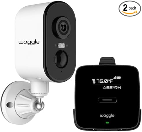 Waggle RV 4G LTE Pet Monitor Lite + 4G Cellular Security Camera - No WiFi? No Problem, Temperature & Humidity Monitor, Real-time Alerts - 2-Way Talk, Night Vision - Supports Verizon, AT&T & T-Mobile