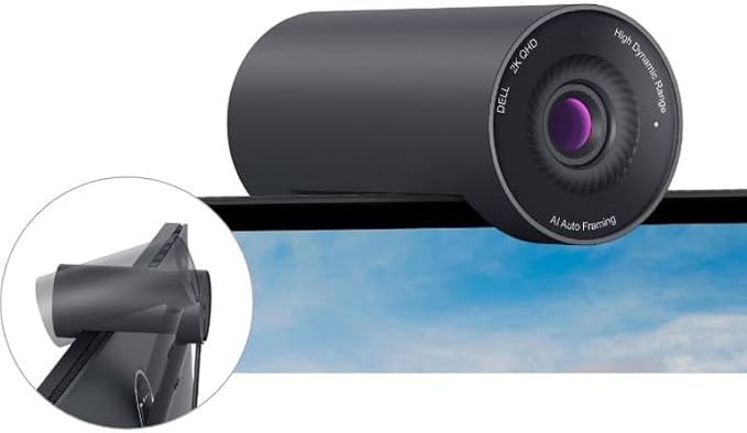 Dell Pro Webcam WB5023 - 2K QHD, 1440p, Sony Starvis Sensor, Upto 4x HD Digital Zoom, f2.0 Aperture, Magnetic Privacy Shutter, Microsoft Teams and Zoom Certified - Black