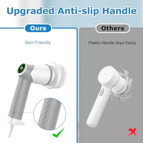 DAESUNG E881 Electric Spin Scrubber(Classic White)+ 9 Replaceable Brush Heads