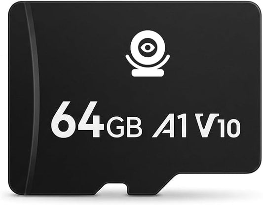 64GB TF Memory Card Class 10 FAT32 High Speed Reading/Writing for Security Camera Dash Cam 24/7 Recording,Black