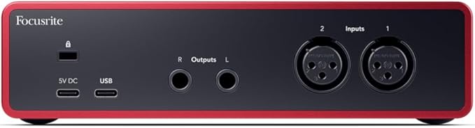 Focusrite Scarlett 2i2 4th Gen USB Audio Interface for Recording, Songwriting, Streaming and Podcasting — High-Fidelity, Studio Quality Recording, and All the Software You Need to Record