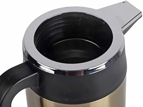 EVGATSAUTO Electric In-car Kettle, 1000ML 12V/24V Stainless Steel Electric In-car Kettle Travel Thermoses Heating Water Bottle (24V)
