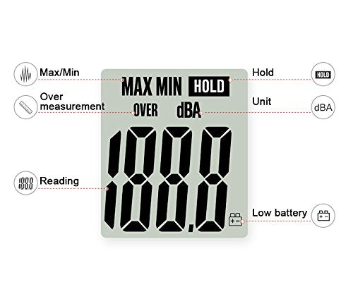 Mengshen Digital Sound Level Meter Handheld Audio Noise SPL Decibel Meter | LCD Display Measuring 30-130dB 9V Battery Included