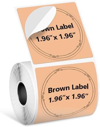 Phomemo M220 Label Maker & 1 Roll Brown Thermal Labels, 1.96" x 1.96"(50x50mm)