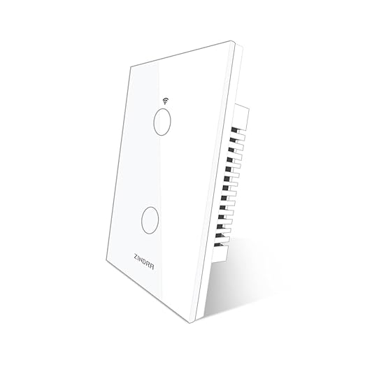 Smart Matter Light Switch, ZINDRA 2.4G WiFi Touch Wall Switch (Neutral Wire Required), Single-Pole Smart Switch Works with Apple Home, Alexa, Google Home & SmartThings, Tempered Glass Panel, White