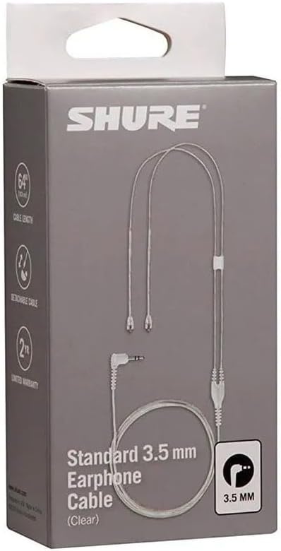 Shure EAC64CL 64 -Inch Detachable Earphone Cable for SE215, SE315, SE425 and SE535 Earphones (Clear)