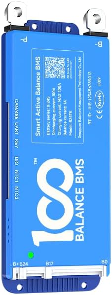 DALY BMS 40A 4S - 8S Built in Bluetooth 1A Active Cell Balancing RS485 CAN for 12V - 24V LiFePO4/Li - ion/LTO Battery Packs Perfect for RV, Portable Power Station, Trolling Motor