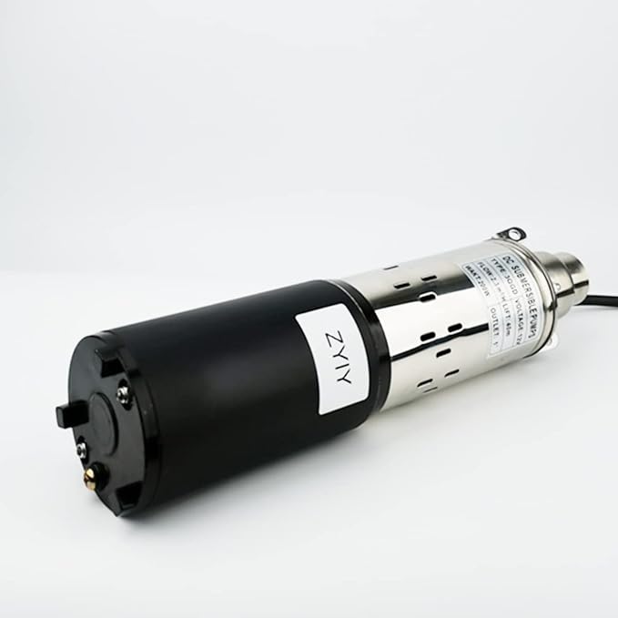 12V Deep Well Submersible Pump 200W DC Solar Power 3" Bore Stainless Steel Submersible Deep Well Pump High Lift 131ft Pressure Well Water Pumps for Home,Industrial,Irrigation Use,1" Outlet