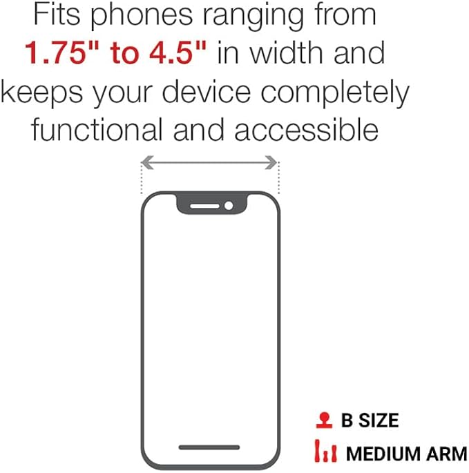 RAM MOUNTS X-Grip Universal Phone Mount Holder with Drill-Down Base & Medium Arm, Secure Smartphone Cradle for iPhone & Android RAM-B-138-UN10