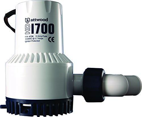 Attwood 4730-4 Heavy Duty 1,700 GPH Fully Submersible Boat Livewell/Baitwell Bilge Pump