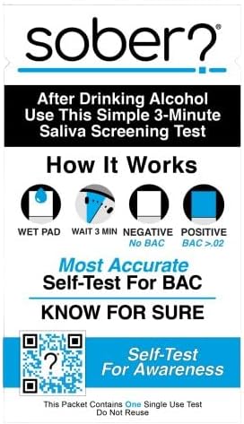 FDA Cleared Saliva Alcohol Test Strip, Highly Accurate BAC Self‑Test, 2–3 Minute Results, Portable & Discreet Sober Test Anywhere (1)