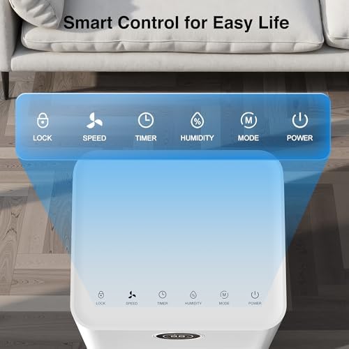 ZAFRO 1200 Sq.Ft Dehumidifier for Home & Basement with Drain Hose, Ultra Quiet 40dB, Energy Saving 21 Pints Dehumidifier with Auto & Manual Drainage, Auto Defrost, 3 Modes, 24H Timer