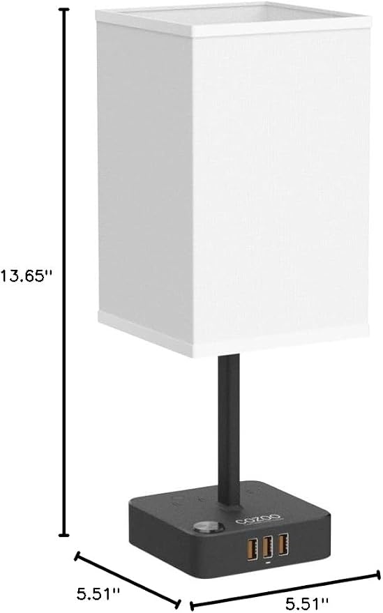 cozoo Bluetooth/WiFi RGB & USB Bedside Table Lamp with 3 USB Charging Ports and 2 Outlets Power Strip, LED Light Bulb Dimmable, Music Sync RGB Color Changing Light for Party Home/Bedroom/Living Room