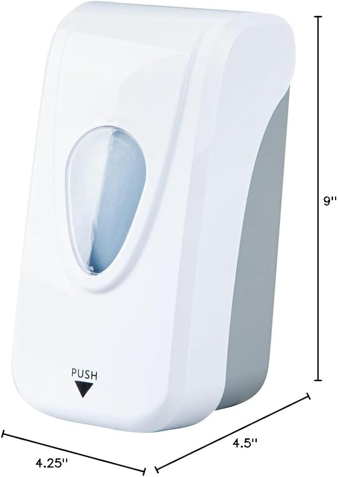 Restaurantware Clean Tek Professional 33 Ounce Manual Soap Dispenser 1 Wall-Mountable Soap Dispenser - For Gel Or Liquid Soap White Plastic Soap Dispenser Push Mechanism Transparent Tank