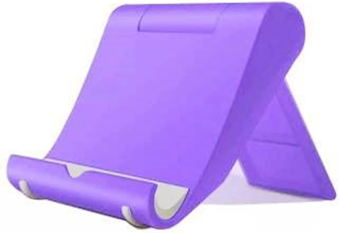 Cell Phone Stand for Desk Foldable Cell Phone Holder Desk Tablet Holder Mobile Phone Dock, Multi-Angle Universal Adjustable Tablet Dock Compatible with Most Cell Phones (Purple)
