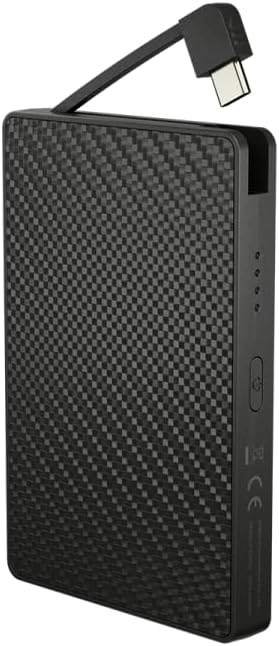 Nitecore Pocket 10000 Carbon Fiber Power Bank 10000mAh Fast Charging Portable Charger Battery Pack Dual USB-C Ports with Built-in Eco-Sensa Type-C Charging Cable