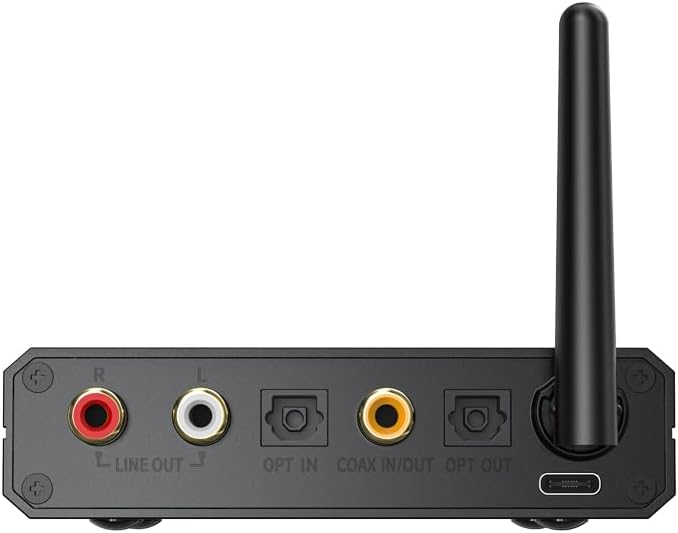 FiiO BR13 HiFi Bluetooth 5.1 Music Receiver Long Range Bluetooth Adapter with USB DAC, LDAC/aptX Low Latency, OLED Display & RCA Optical Coaxial Output for Home Stereo,PC/TV