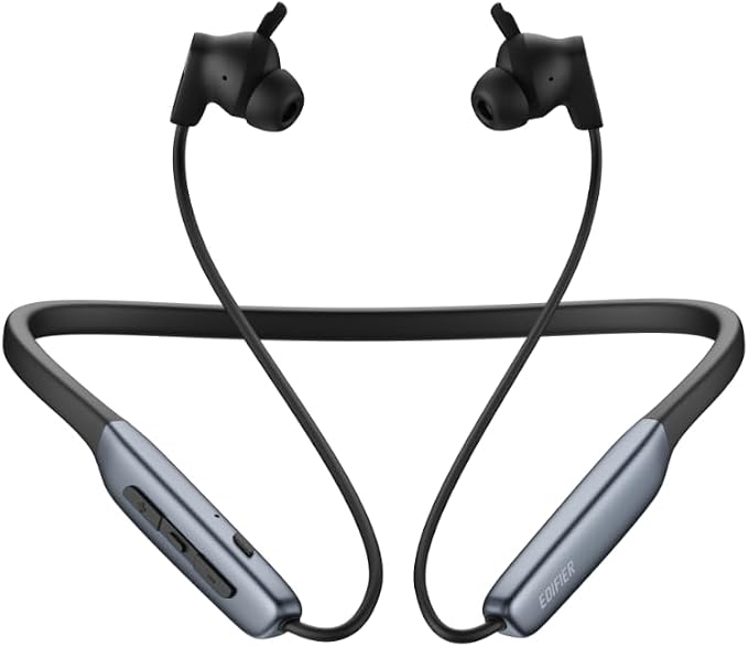 Edifier W280NB Pro Neckband Wireless Headphones - Active Noise Cancellation,IP55 Waterproof, 23H Playtime,Hi-Res Audio with LDAC, Bluetooth 5.4 Wireless Earbuds - Black
