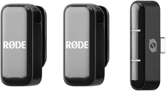 RØDE Wireless Micro - Compact Wireless Microphone, Two Mics with Charge Case for Smartphone Content Creation - USB-C, Black