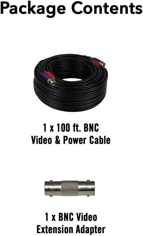 Night Owl 100 ft. in-Wall Rated Video/Power Camera Extension Cable with Extension Adapter