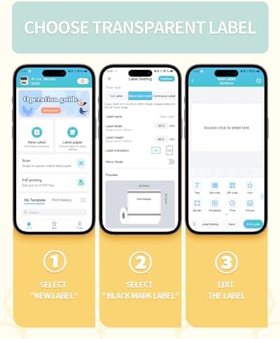 Phomemo M220 Label Maker & 4 Roll Label, 3.14 Inch Bluetooth Thermal Label Printer for Barcode, Address, Labeling, Mailing, File Folder Label, Easy to Use, Support Smartphone, Tablet&PC