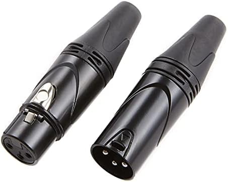 MFL. 3-Pin XLR Cable Connector Male and Female with Nickel Housing and Silver Contacts Mic Cable Plug Connector Audio Socket, Black, 10 Pairs