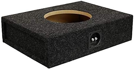 Bbox 10" Single Sealed / Shallow Mount Subwoofer Enclosure Boxes & Enclosures - Pro Audio Tune - Premium Subwoofer Box Improves Audio Quality, Sound & Bass - Nickel Finish Terminals