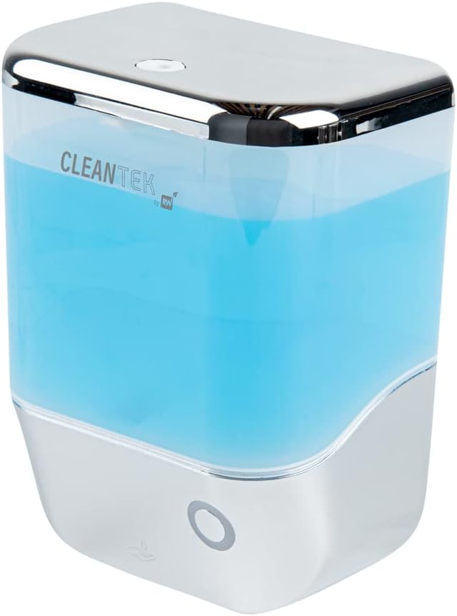 Restaurantware Clean Tek Professional 34 Ounce Automated Soap Dispenser 1 Touchless Wall-Mountable Soap Dispenser - With Security Key Silver Plastic Soap Dispenser Transparent For Liquid Soap