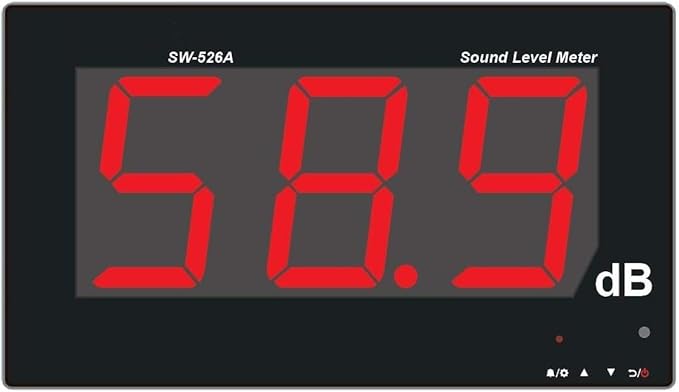 SW-526A Sound Level Meter Tester 30-130db 18in Large Screen LCD Display Wall Hanging Type Decibel Noise Measuring with Alarm (Enlarged Sound Level Meter)