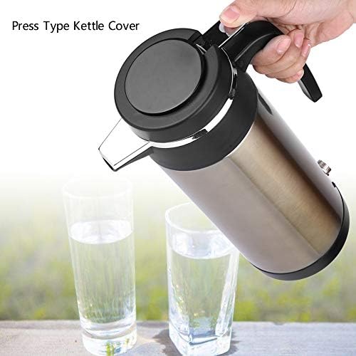 Electric Car Kettle, 1200ML 12V Stainless Steel Electric Incar Heater, Portable Travel for Coffee, Tea, Water, Milk, On-the-Go Coffee Heater, Perfect for Drivers, RV Camping, Office Use, Compact and