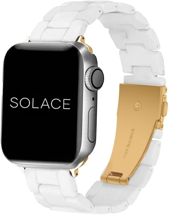 Solace Bands Lightweight Perma Watch Band - Universal Fit for Apple Watch Bands for Women & Men, iWatch Bands for 38mm 40mm 41mm 42mm 44mm 45mm 49mm Ultra, SE, Series 11 10 9 8 7 6 5-1 (Matte Solid)