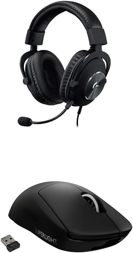 Logitech G Pro X Wired Gaming Headset + G PRO X Superlight Wireless Gaming Mouse - Black