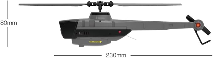 C128 RC Helicopter with Camera, 4CH Remote Control Drone Reconnaissance Military Aircraft Helicopter Model, One Key take Off/Landing - RTF