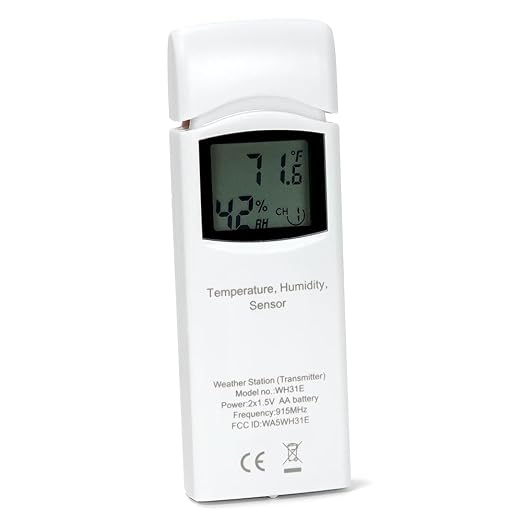 Ambient Weather WH31E Thermo-Hygrometer Sensor for - Pack of 2