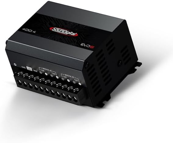 SounDigital 400X4 Car & Motorcycles Full Range Amplifier 4 Channels 400 Watts RMS 4 Ohm - Compact Size - Professional Super Sound Quality