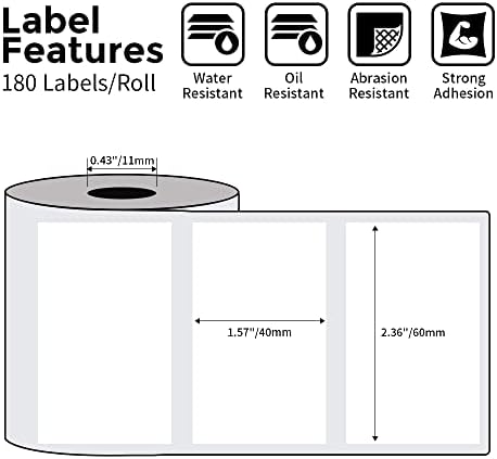 Phomemo M220 Label Maker White+ with 6 Roll Label, 3.14 Inch Bluetooth Thermal Label Printer for Barcode, Address, Labeling, Mailing, File Folder Label, Easy to Use, Support Smartphone, Tablet&PC