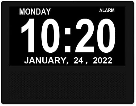 Santek Medicine Reminder Alarm Day Clock Calendar Digital Picture Frame with Big Clear Color Display for Senior Kids Dementia Alzheimer's Memory Loss and Forgetful Minds with AC Adapter (Black)
