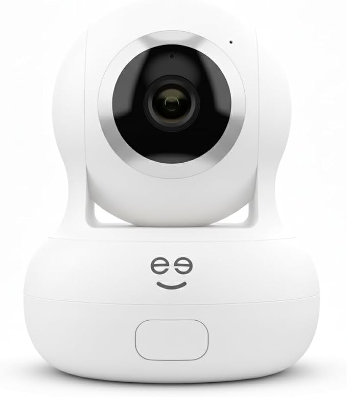 Geeni Sentinel Smart 2K Indoor Security Camera with Auto-Tracking – Dual-Band 2.4GHz & 5GHz WiFi, 2K HD Video, App & Voice Control, Motion Detection, White