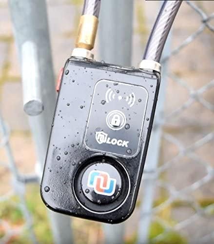 Nulock Keyless Bluetooth Bike/Motorcycle/Gate Lock IP44 Splash-Proof Cycling Lock with 110db Alarm, 0.38" Diameter 31-inch Braided Steel Cable (2025 Version)