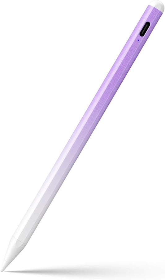 Stylus Pen for iPad 6th-11th Generation-2X Fast Charge Active Pencil Compatible with 2018-2026 Apple iPad Pro 11"/12.9"/M4, iPad Air 3/4/5/M2/M3/M4,iPad mini 5/6/7 Gen-Gradient White Purple