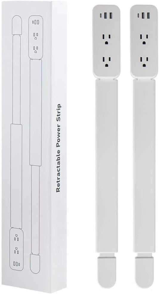Outlet Extender Stick - Features USB-A, USB-C and 2 AC Outlets, Extends 22"-34", Rotates 180° Access Hard-to-Reach Outlets, Wall Plug Power Socket Expander Nightstands, Sofa, Desks and More