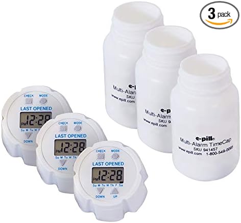 e-Pill TimeCap – Smart Pill Bottle Cap with Last Opened Time Stamp & Up to 24 Daily Alarms