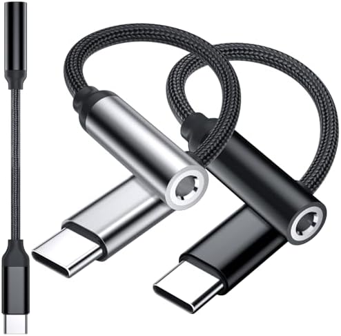 USB C Headset Wired Earbuds with Microphone and USB-C to 3.5 mm Headphone Jack Adapter