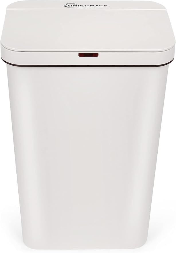 Simpli-Magic 13 Gallon (50L) Motion Sensor Touchless Trash Can – Automatic Hands-Free Garbage Can for Kitchen, Home, Office