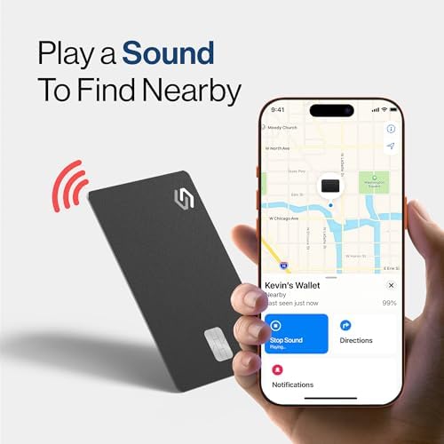 SPOTMINDERS Apple MFi Certified Wallet Tracker Bundle (iOS Only) - Works with Apple Find My Tracking Card for Wallet Rechargeable Tag IP68 0.07in Slim iPhone Item Finder
