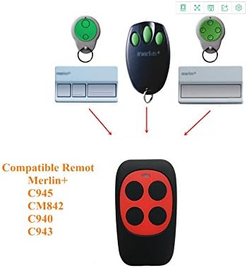 Universal Garage Door Opener Remote Cloner Universal Gate Opener Remote Cloning Homelink Programmable Learning Key Fob 4-Buttons Multi Frequency 280MHZ-868MHZ (Red) 1PC