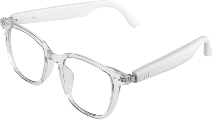 Smart Glasses for Women Men, Bluetooth Audio Glasses with Color-Changing Lenses, Open Ear Sound Speakers, Magnetic Charging, Voice Assistant, Music/Calls, Blue Light Glasses for Working Travel (Clear)