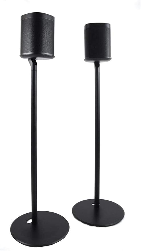 ynVISION.DESIGN Fixed Height Floor Stand Compatible with Sonos One, SL and Play:1 Speaker | 2 Pack | YN-ONE Pair (Black)